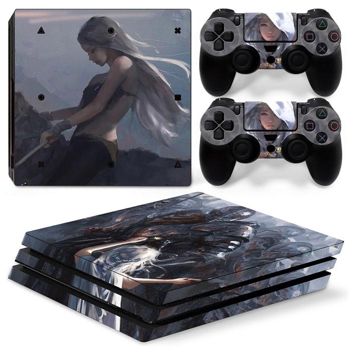 Gaming Console Drawing - Pegatina protectora de estilo chica para
