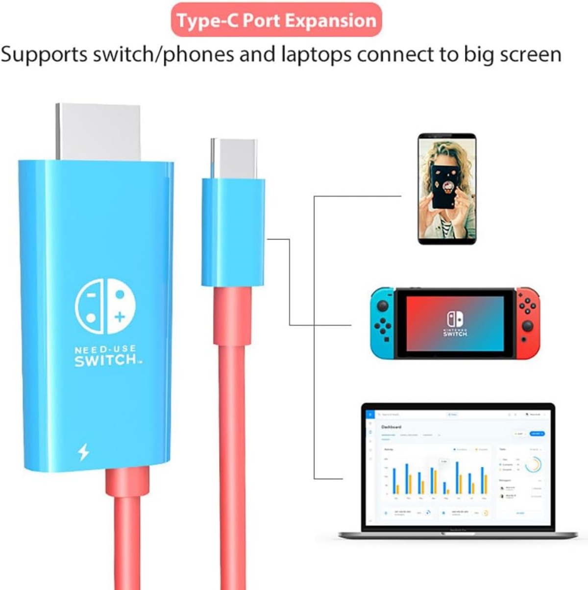 Para Switch 1 2 Cable de proye - Hdmi Cable 2.1 reseña y precio