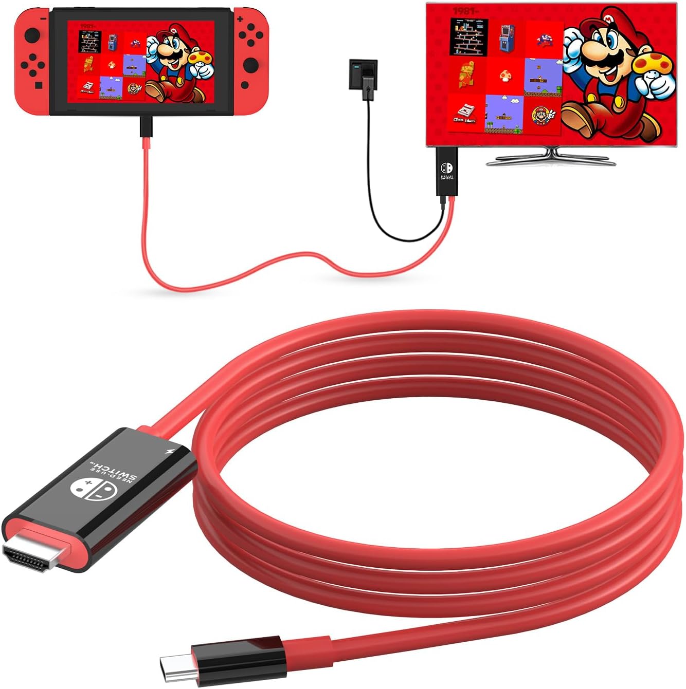Para Switch 1 2 Cable de proye - Hdmi Cable 2.1 reseña y precio