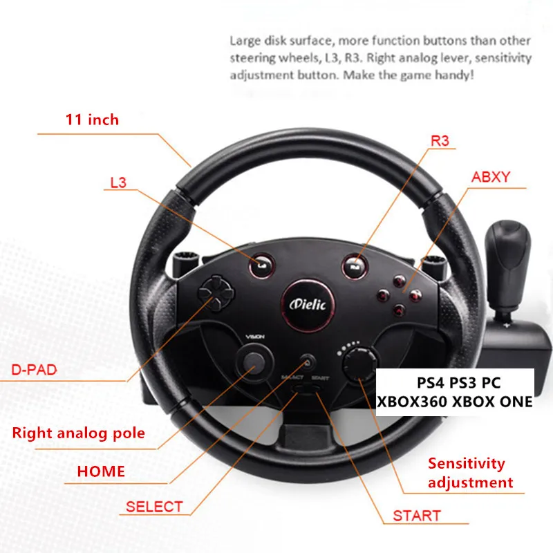 PS 4 3 PC Racing Game Steering - Gaming Console Car reseña y precio